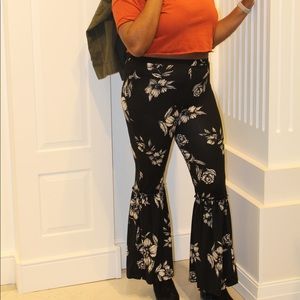 Cute Floral Bell Bottom Pants